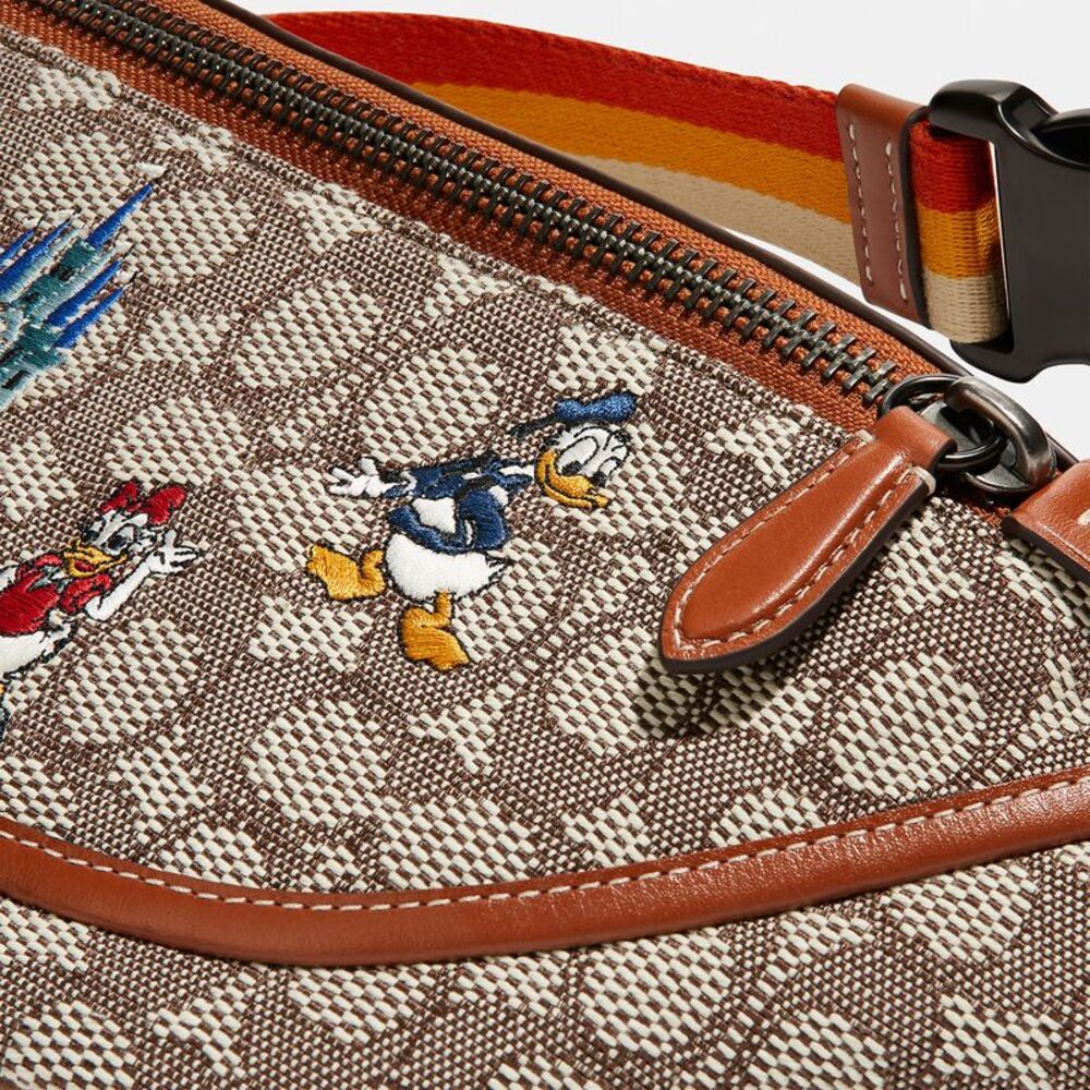 ALMOST PERFECT Coach Disney X Coach League Belt Bag Sig Textile Jacquard Micke - Picture 6 of 7